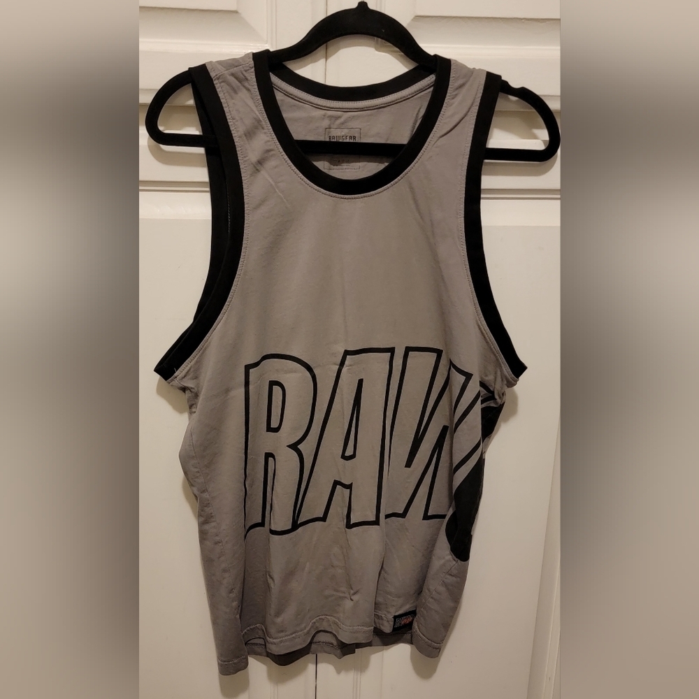Tan and Black Mens Brand New Raw Gear Tank Top